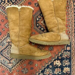 UGG Tan Winter Bailey Tall Boots with Button Accents